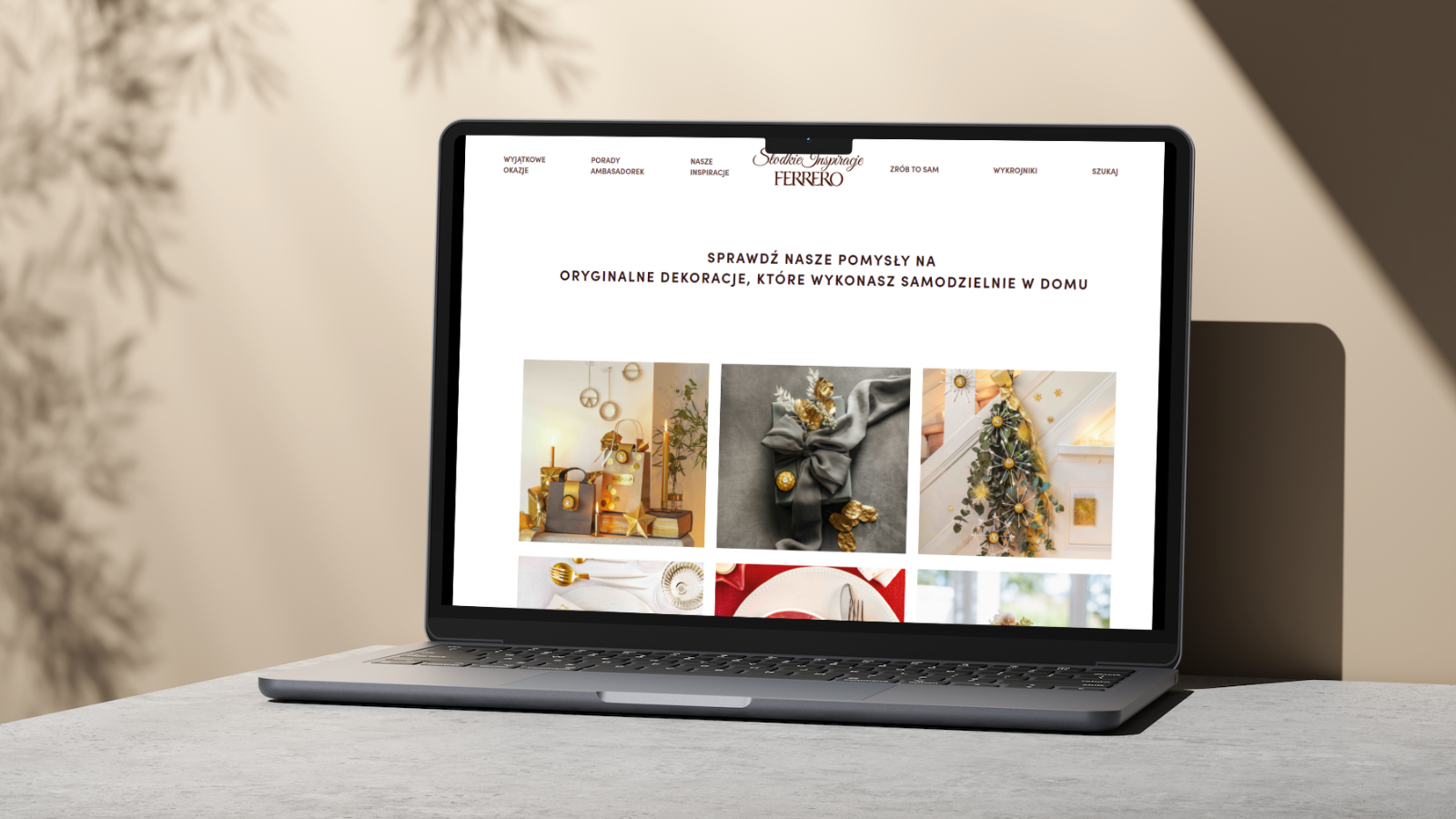 website project for Ferrero with simple and clean layout matching brand style